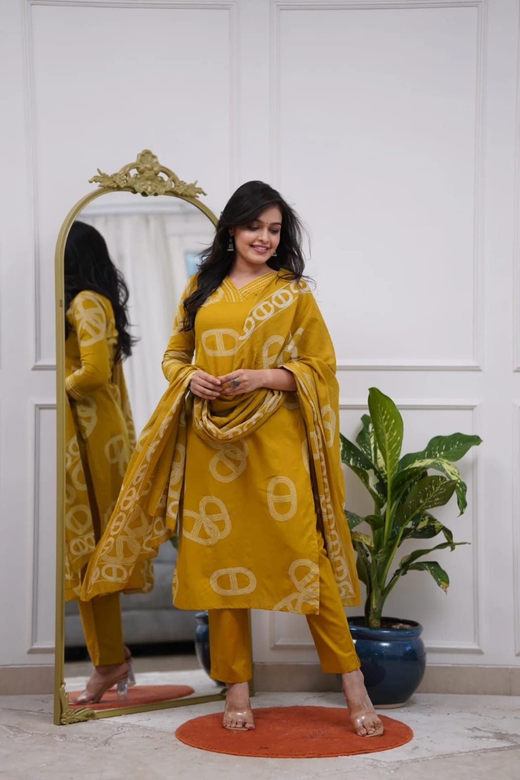 PURE VISCOSE CHANDERI EMBROIDERED KURTA SET (ASC)