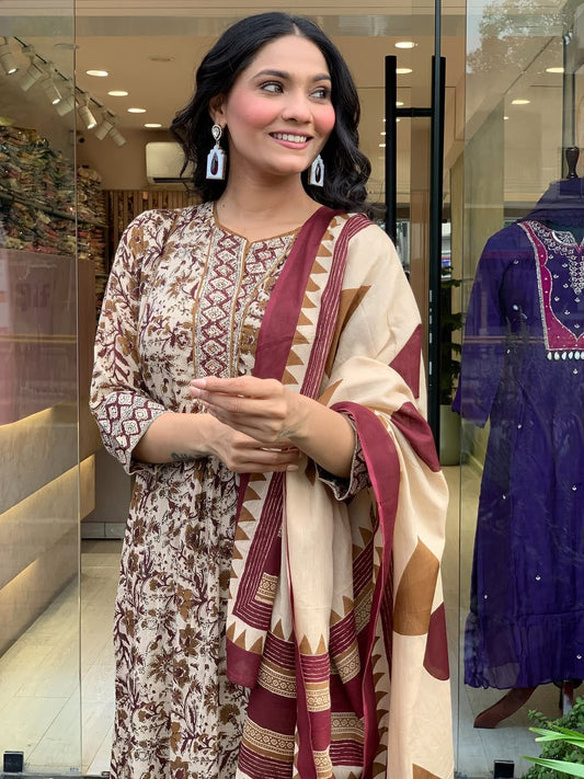 Printed Magic Cotton Kurta Set for Daily & Casual Wear (ASC)