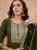 Vichhitra Silk Kurta Set with Embroidered Dupatta (ASC)