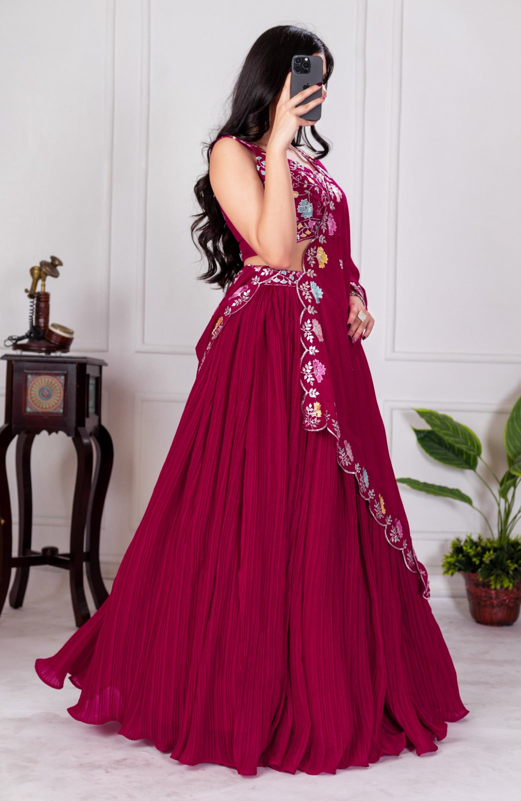 Premium Star Fox Georgette Embroidered Lehenga Set Royal Threads