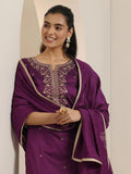 Kurta Set in Roman Silk with Embroidery and Matching Dupatta (ASC)