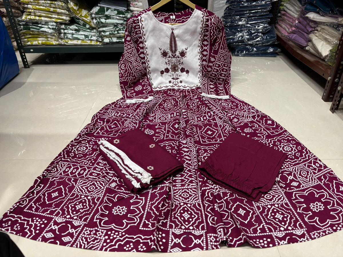 Heavy Export Quality Rayon 3-Piece Kurti Set (GFHBP)