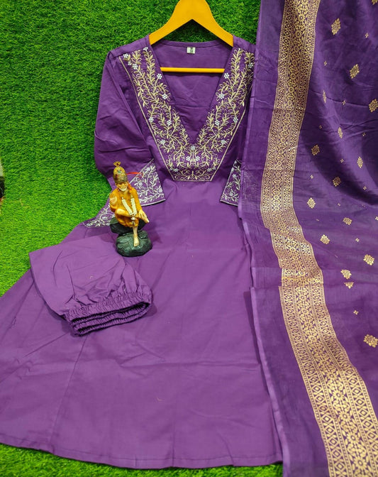 Heavy Cotton Embroidered 3-Piece Suit Set (GFHBP)