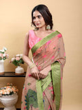 Linen KESH553 639 Festive Collection Printed Cotton Linen Saree