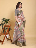 Cotton KESH553 630 Cotton Linen Printed Saree