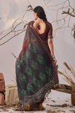 Linen KESH522 100 Printed Cotton Linen Saree