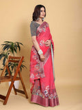 Cotton KESH509 629 Linen Printed Cotton Saree