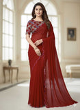 Georgette Plain Saree