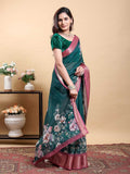 Cotton KESH553 632 Cotton Linen Printed Saree