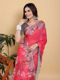 Cotton KESH509 629 Linen Printed Cotton Saree