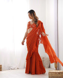 Faux Georgette KESH595 N56 Ready To Wear Saree