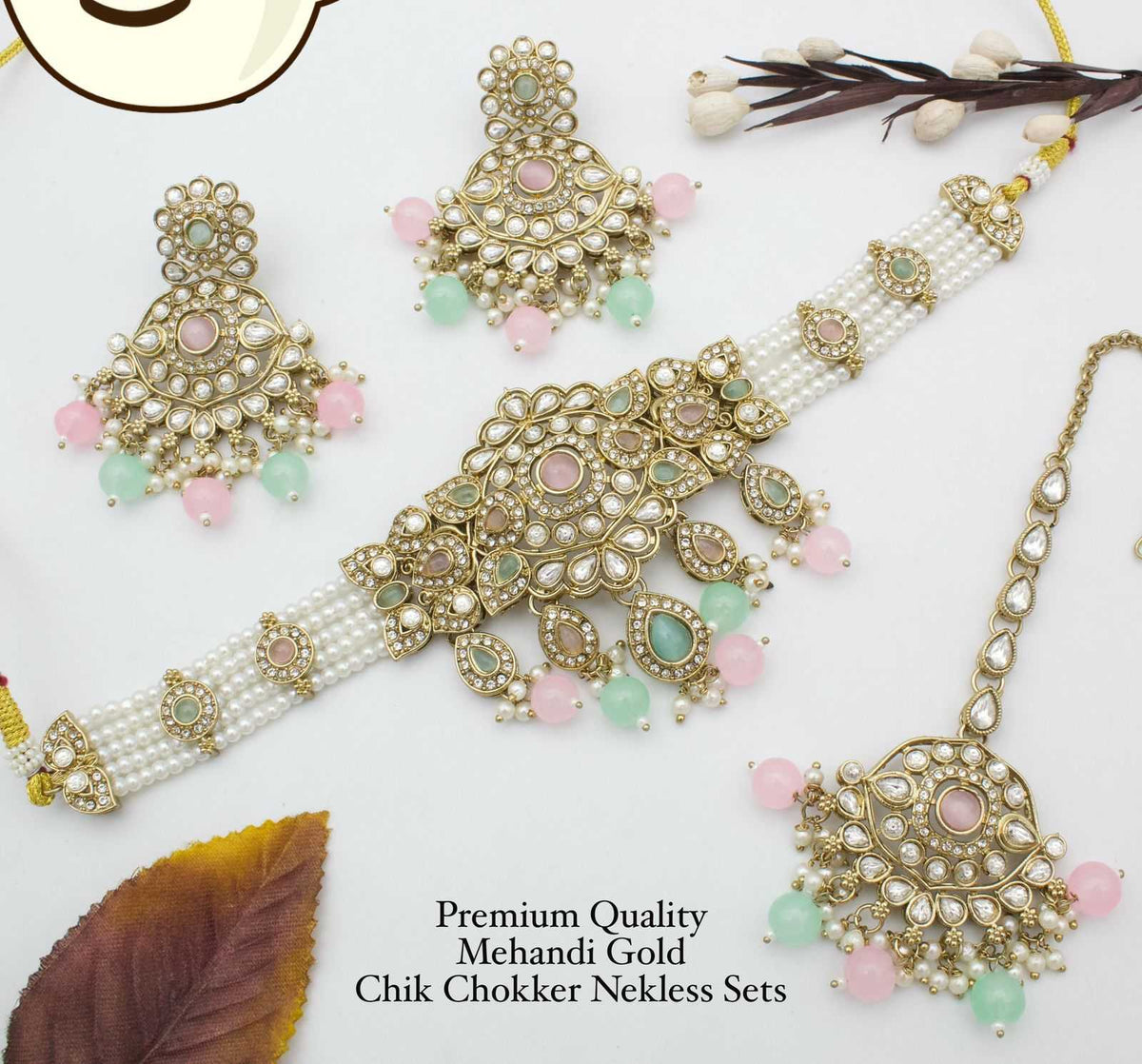 Brass KESH494 09 Choker Necklaces Bridal Jewelry