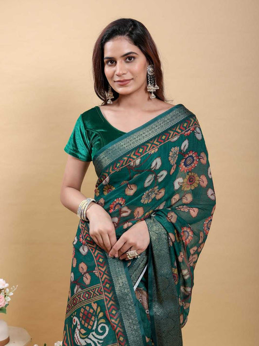 Cotton KESH553 631 Cotton Linen Printed Saree