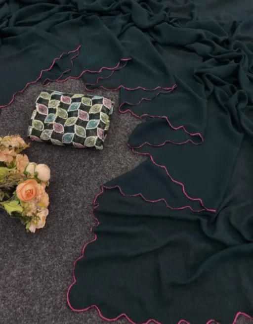 Georgette Plain Saree