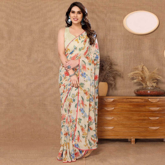 Georgette Party Wear Saree Embroidered