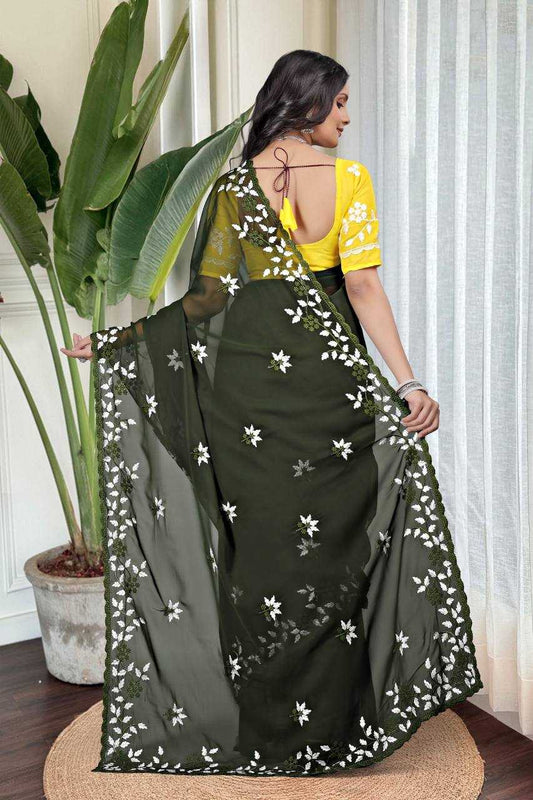 Georgette Embroidered Saree