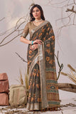 Linen KESH522 1002  Printed Cotton Linen Saree
