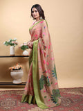 Linen KESH553 639 Festive Collection Printed Cotton Linen Saree
