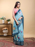 Linen KESH553 640 Festive Collection Printed Cotton Linen Saree