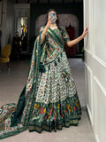 Tussar silk Lehenga MAROON / GREEN / BLACK / PURPLE