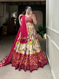 Tussar Silk Lehenga Set with Perfect floral patola print design