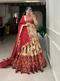 Tussar Silk Lehenga Set with Perfect floral patola print design