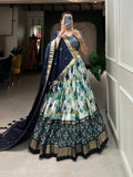 Tussar Silk Lehenga Set with Perfect floral patola print design