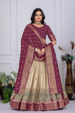 Royal thread lehenga collection  Heavy Lichi Fabric With Jacquard Border
