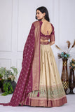 Royal thread lehenga collection  Heavy Lichi Fabric With Jacquard Border