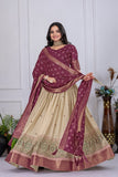 Royal thread lehenga collection  Heavy Lichi Fabric With Jacquard Border