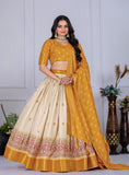 Royal thread lehenga collection  Heavy Lichi Fabric With Jacquard Border