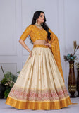 Royal thread lehenga collection  Heavy Lichi Fabric With Jacquard Border
