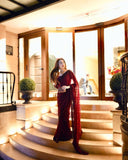 Elegant Georgette Sequin Embroidered Saree RO9702