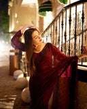 Elegant Georgette Sequin Embroidered Saree RO9702