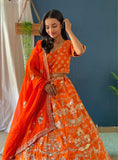 Orange Designer Lehenga Choli RO9791