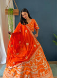 Orange Designer Lehenga Choli RO9791