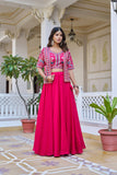 Vichitra Lehenga Choli & Koti Set RO9787