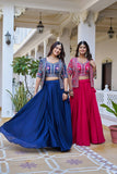 Vichitra Lehenga Choli & Koti Set RO9787