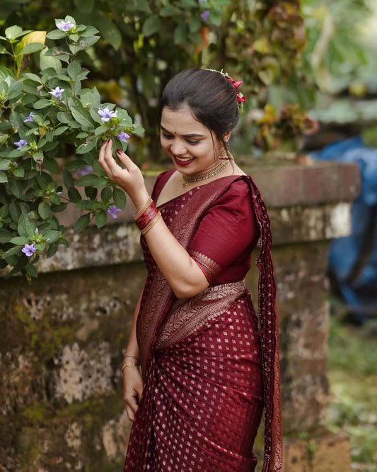Lichi Silk Saree with Jacquard Work (RO)