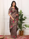 Manipuri Silk Saree with Multi-Color Thread Work (RO)