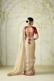 Soft Twill Net Bandhej Beads Embroidered Saree (RO)