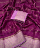 Heavy Mysore Silk Saree with All-Over Weaving & Two-Tone Padding Border (RO)