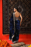 Designer Winter Velvet Saree with Sequence & Jari Embroidery (RO)