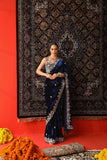Designer Winter Velvet Saree with Sequence & Jari Embroidery (RO)