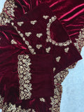 Designer Winter Velvet Saree with Sequence & Jari Embroidery (RO)