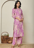 Poly Rayon Top & Kurta Set with Digital Print (RO)