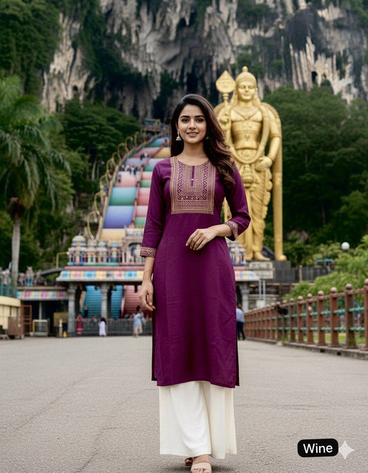 Heavy Embroidery Kurti with Plazzo Set (RO)