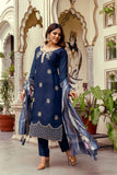 Viscose Chanderi Kurti Set with Jacquard Organza Dupatta (RO)