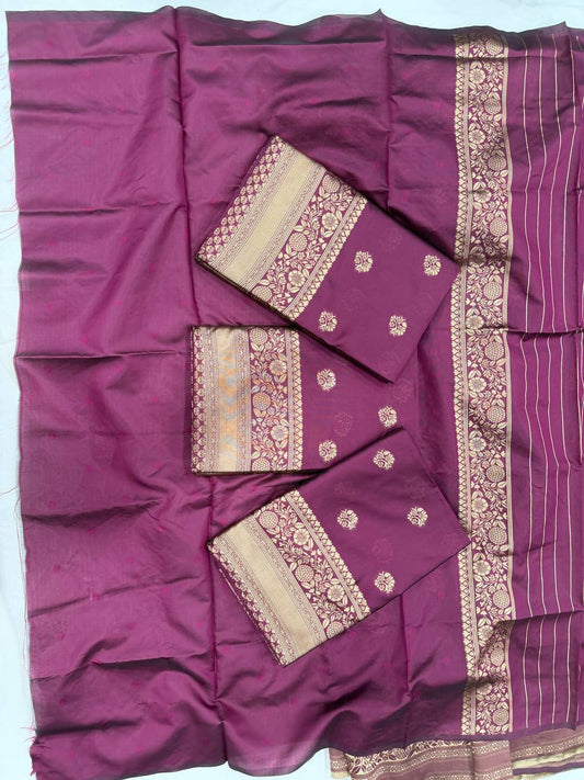 Soft Lichi Silk Saree with Elegant Jacquard Work (RO)