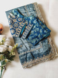 Tissue Saree with beautiful embroidery & sequins work (RO)